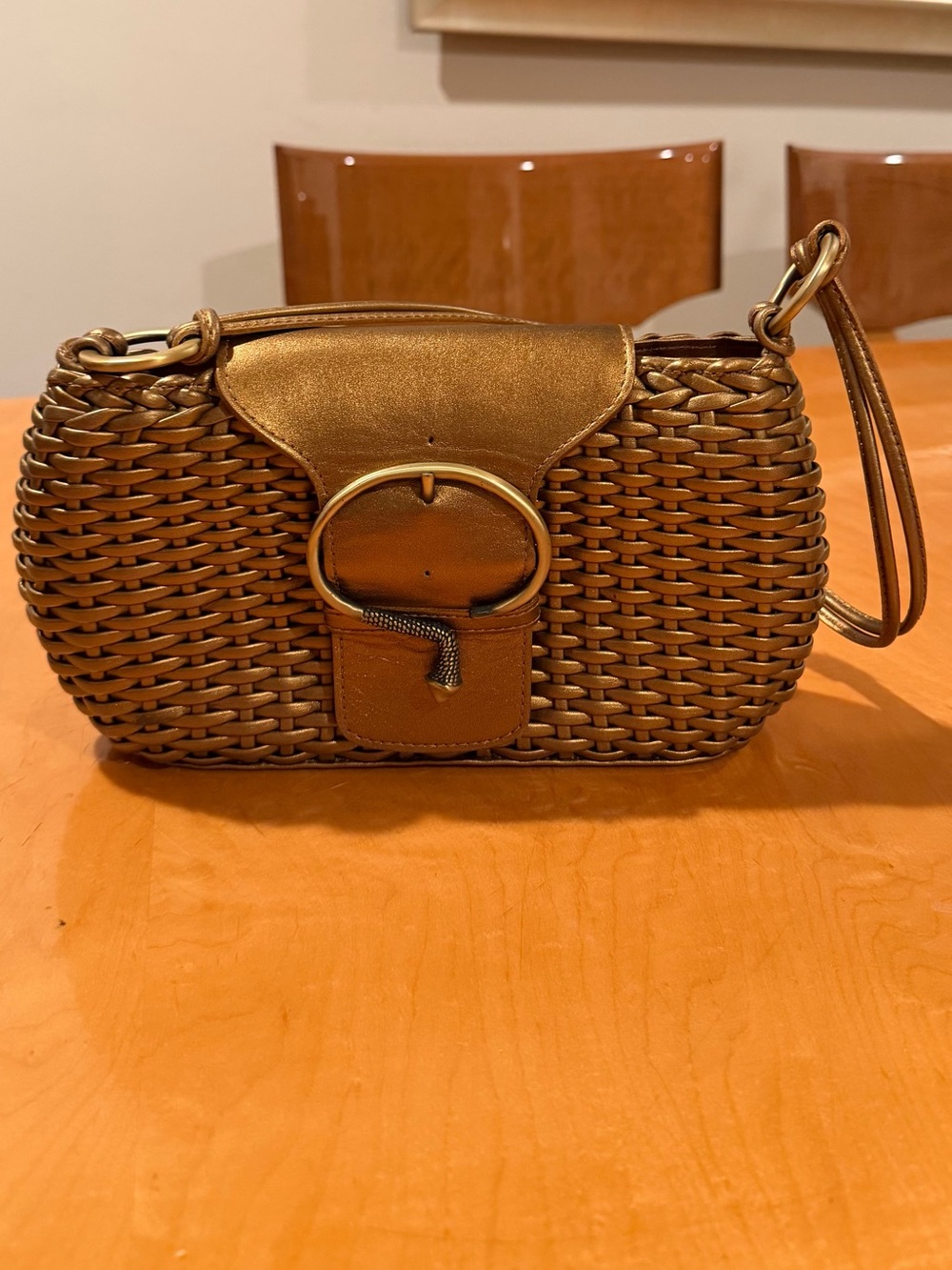 Vintage Marc & Marc Metallic Bronze Shoulder Bag with Ring Accent